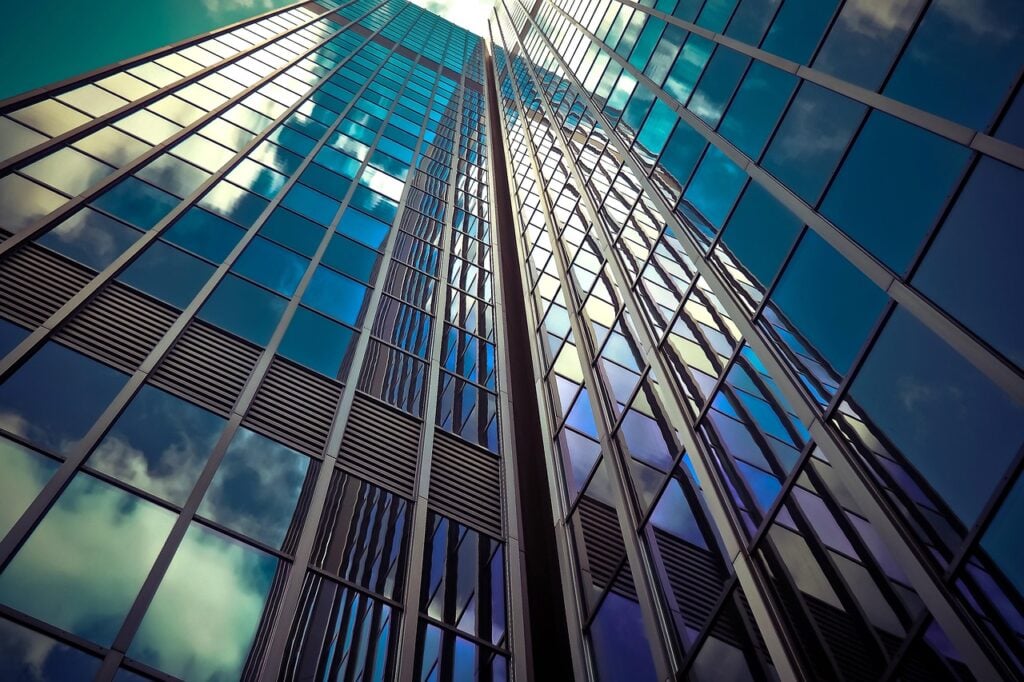 architecture, skyscraper, glass facades, modern, facade, sky, building, düsseldorf, city, nature, modern architecture, glass, modern building, glass front, windows, glass windows, reflection, exterior, perspective, office building, urban, high, downtown, low angle shot, structure, mirroring